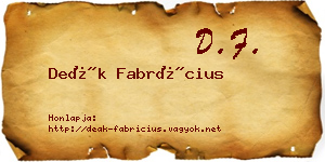 Deák Fabrícius névjegykártya