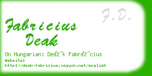 fabricius deak business card